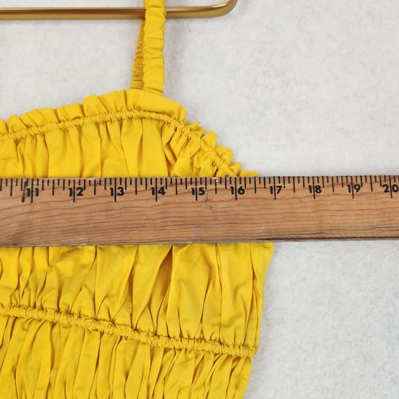 J Crew Re-Imagined Yellow Ruched Cropped Top Size Small - Picture 2 of 11